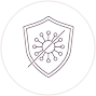 An icon depicting a virus crossed out