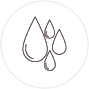 An icon depicting waterdrops