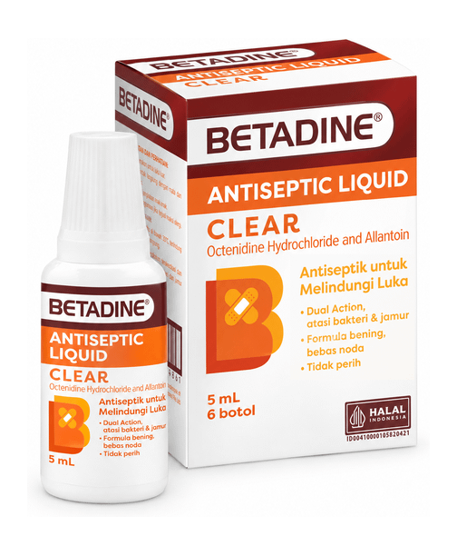 BETADINE Clear Antiseptik Liquid botol dan box